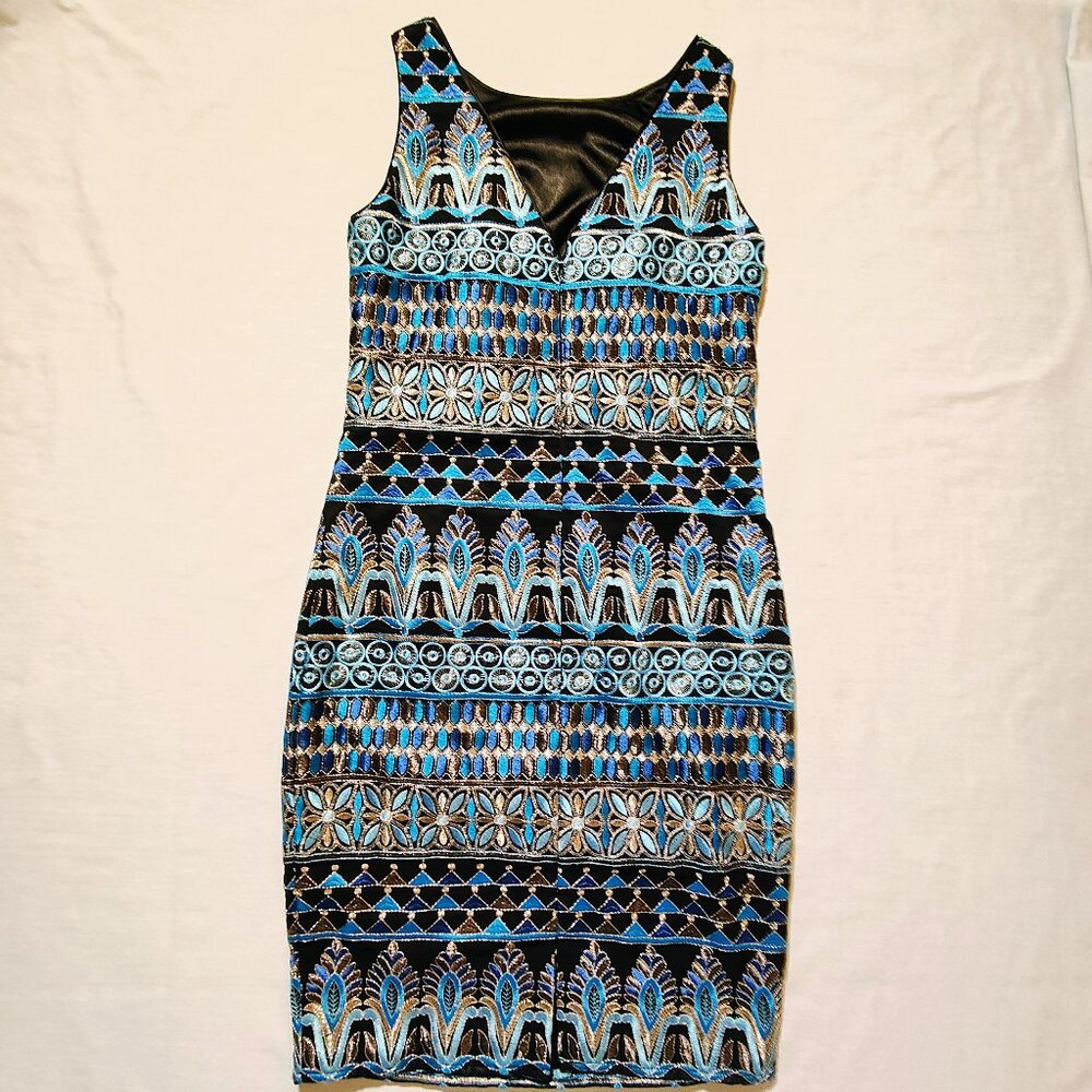 White House Black Market Dress Women's Medium Sleeveless Geometric Print Sheath - Picture 2 of 11